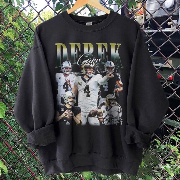 Derek Carr Derek Carr Shirt Las Vegas Football Shirt Oversized Sport Shirt Swea - Picture 1 of 2